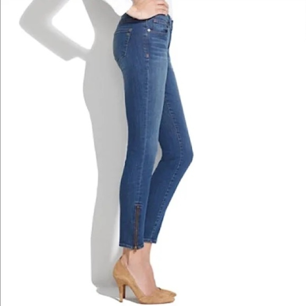 Madewell | Women's Medium Blue Denim Skinny Skinny Ankle Jeans ankle zippers, 27